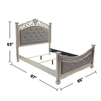 Upholstered HB and FB Bed in Antique Silver