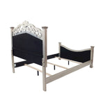 Upholstered HB and FB Bed in Antique Silver