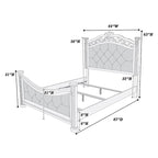 Upholstered HB and FB Bed in Antique Silver