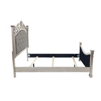 Upholstered HB and FB Bed in Antique Silver