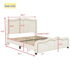 Full Size LED Upholstered Platform Bed with Adjustable Headboard