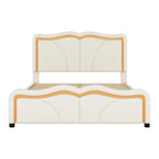 Full Size LED Upholstered Platform Bed with Adjustable Headboard