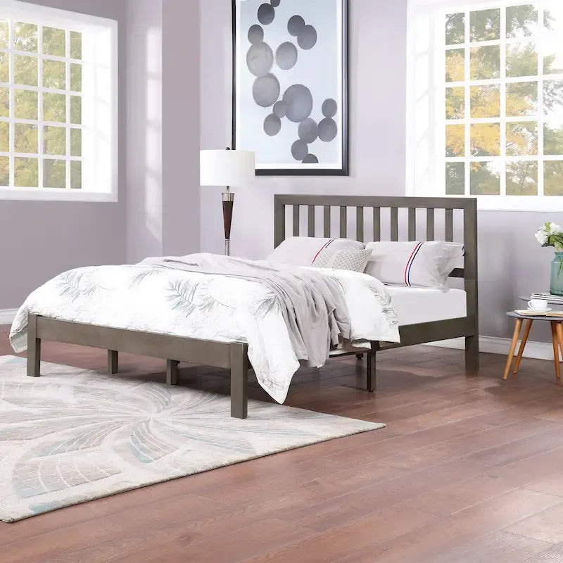 Acacia Wood Queen Size Platform Bed