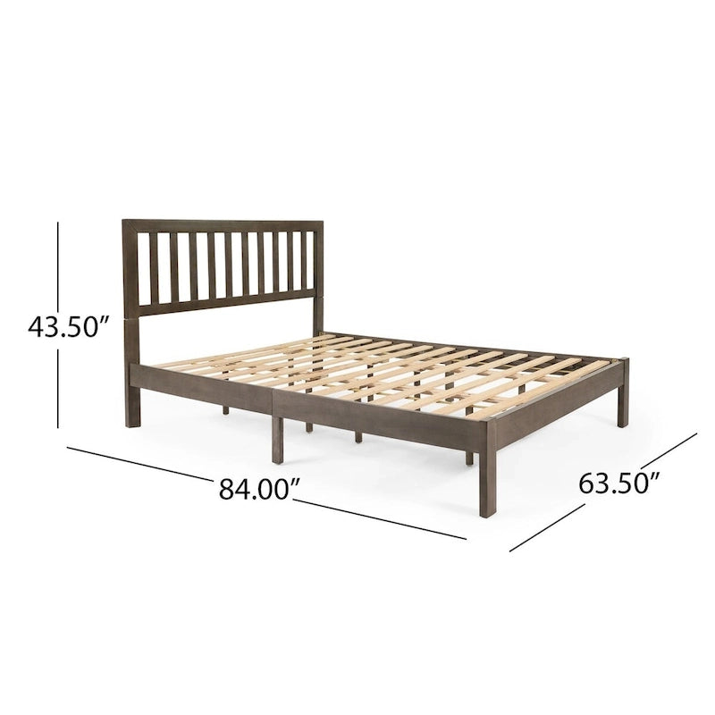 Acacia Wood Queen Size Platform Bed