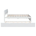 Full Bed Frame With Twin Size Trundle And 2 Drawers