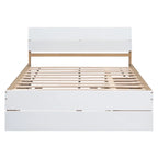 Full Bed Frame With Twin Size Trundle And 2 Drawers