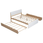 Full Bed Frame With Twin Size Trundle And 2 Drawers