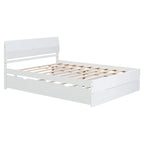 Full Bed Frame With Twin Size Trundle And 2 Drawers
