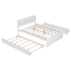 Full Bed Frame With Twin Size Trundle And 2 Drawers