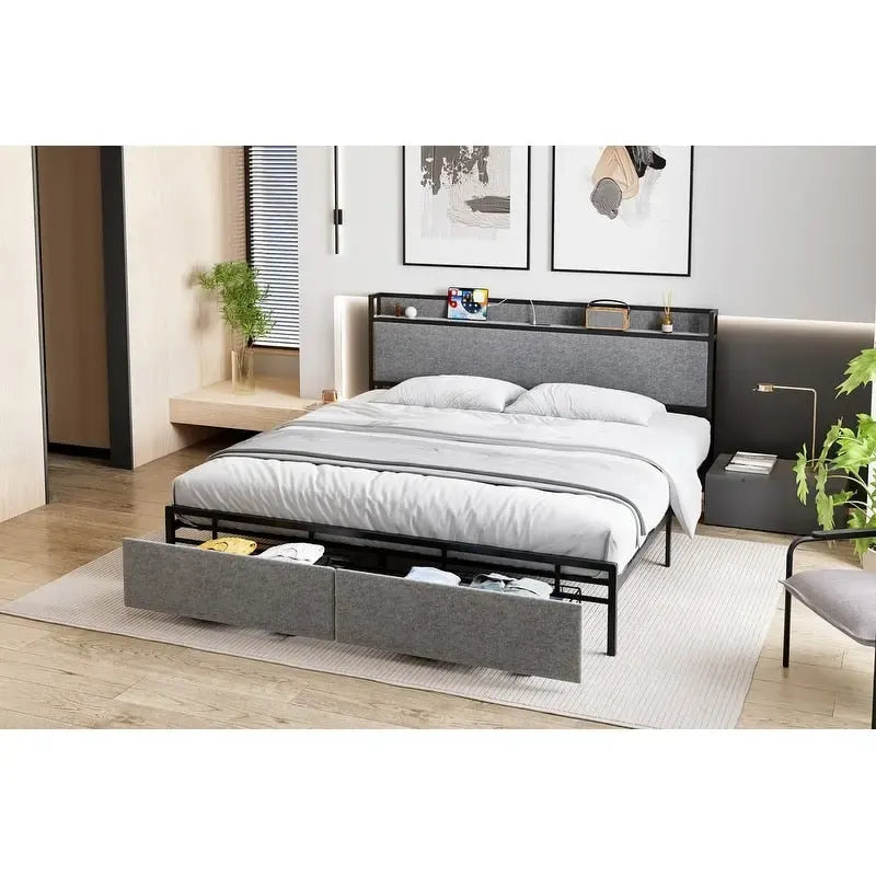 JX bed with drawers at the end of the bed