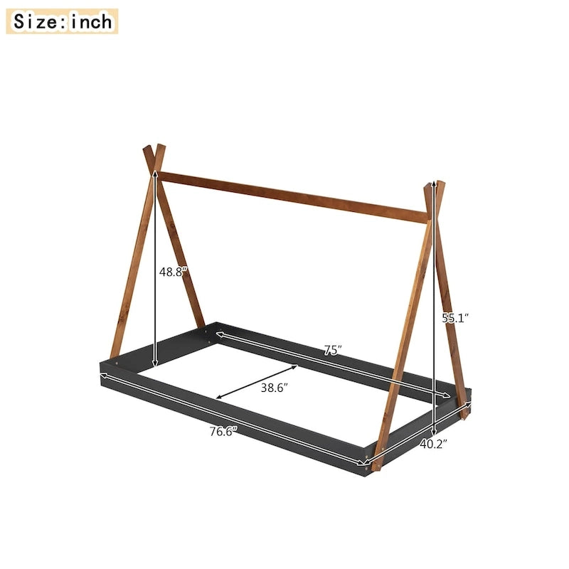 Tent Floor Bed with Triangle Structure