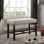 Fabric Counter Height Dining Bench with Nailhead Trim