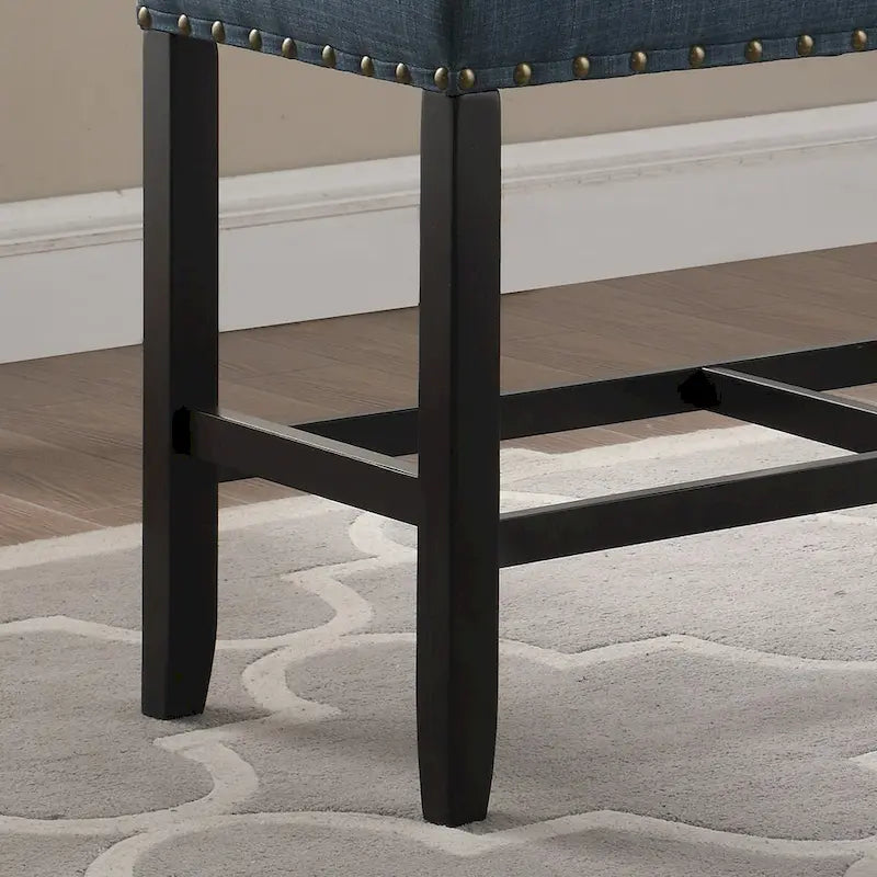 Fabric Counter Height Dining Bench with Nailhead Trim