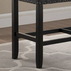 Fabric Counter Height Dining Bench with Nailhead Trim