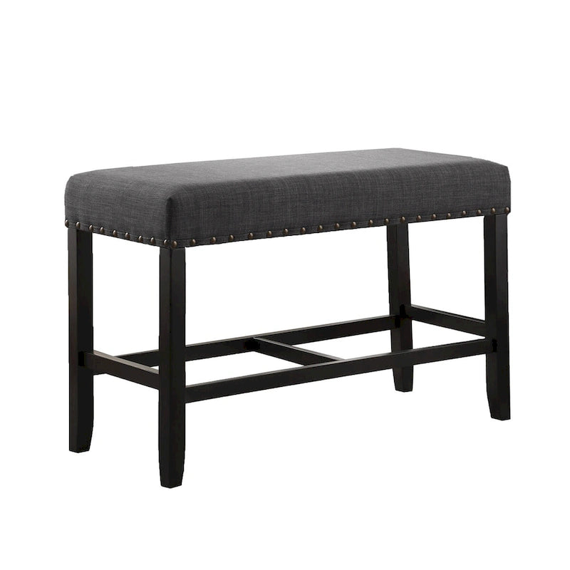 Fabric Counter Height Dining Bench with Nailhead Trim