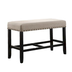 Fabric Counter Height Dining Bench with Nailhead Trim