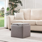 Square Storage Ottoman Set with Footstool and Tray