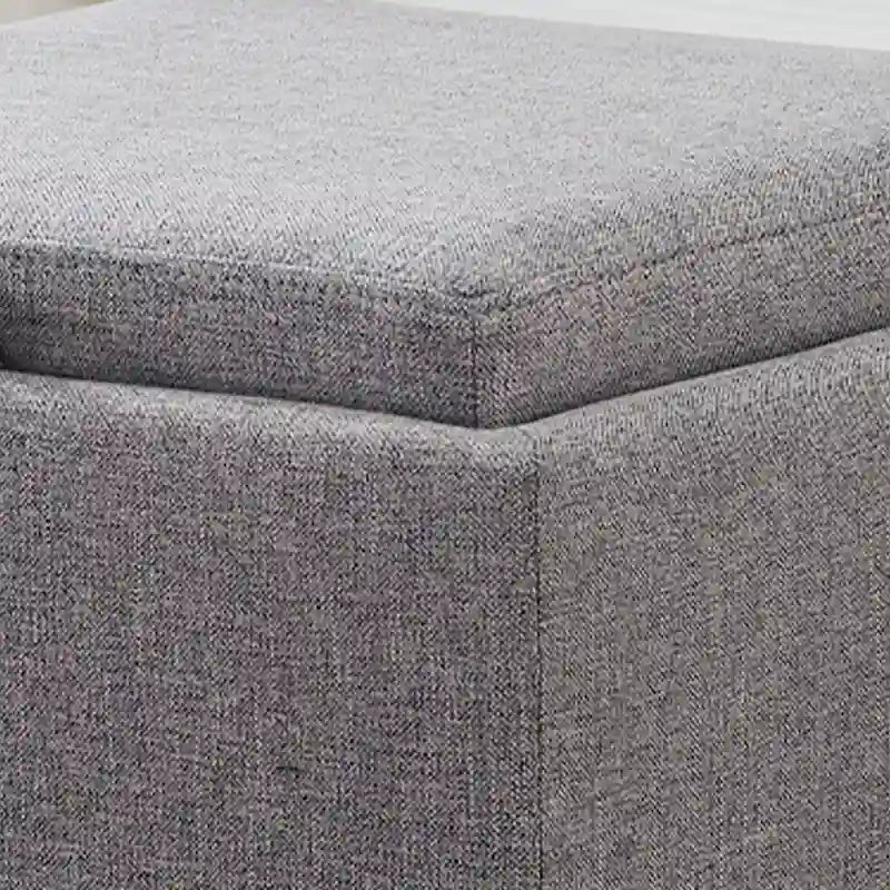 Square Storage Ottoman Set with Footstool and Tray