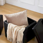 Square Storage Ottoman Set with Footstool and Tray