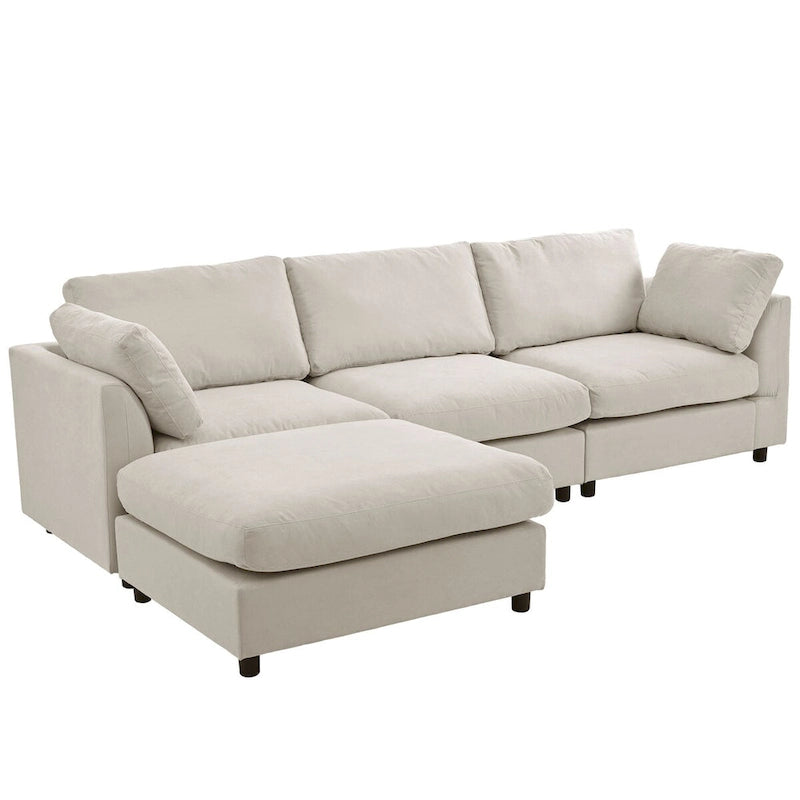Upholstery Convertible Sectional Sofa,L Shaped Couch with Reversible Chaise for Living Room
