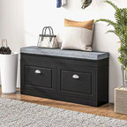 Shoe Rack Bench with Cushion, 2 Drawers and Adjustable Shelf