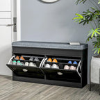 Shoe Rack Bench with Cushion, 2 Drawers and Adjustable Shelf