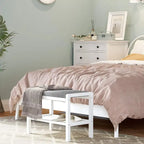 Shoe Rack Bench with Cushion Upholstered Padded Seat