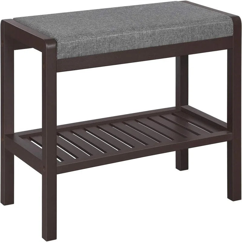 Shoe Rack Bench with Cushion Upholstered Padded Seat