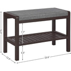 Shoe Rack Bench with Cushion Upholstered Padded Seat
