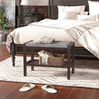 Shoe Rack Bench with Cushion Upholstered Padded Seat
