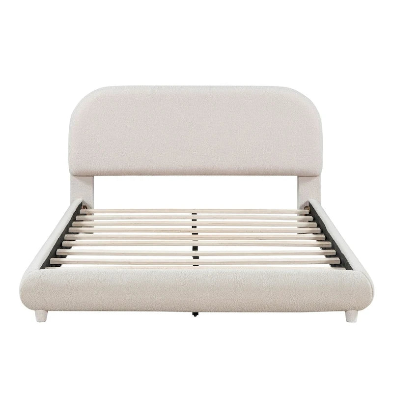 Teddy Fleece Full Size Upholstered Platform Bed with Thick Fabric