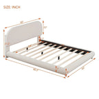 Teddy Fleece Full Size Upholstered Platform Bed with Thick Fabric