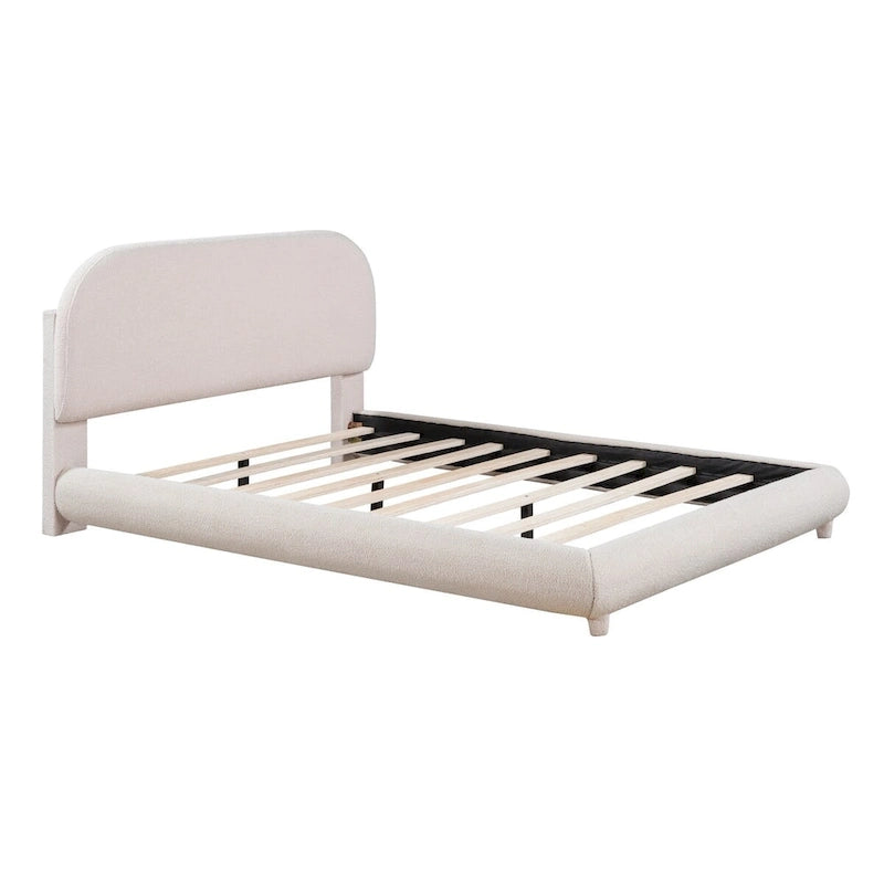 Teddy Fleece Full Size Upholstered Platform Bed with Thick Fabric