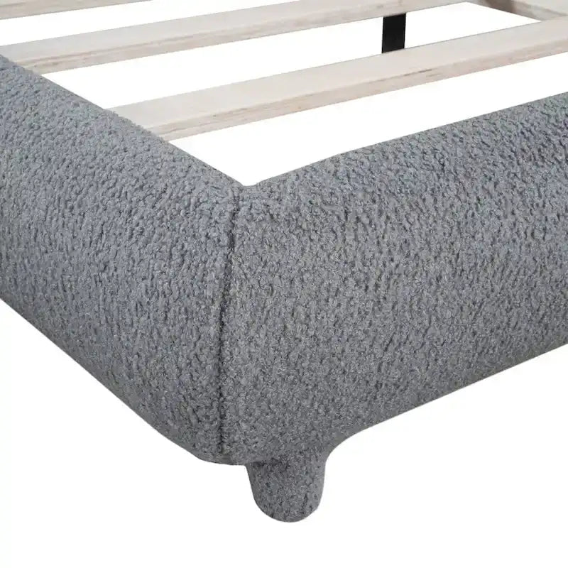 Teddy Fleece Full Size Upholstered Platform Bed with Thick Fabric