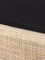 Bria Nine Drawer Dresser - Mango Wood, Cane Detail