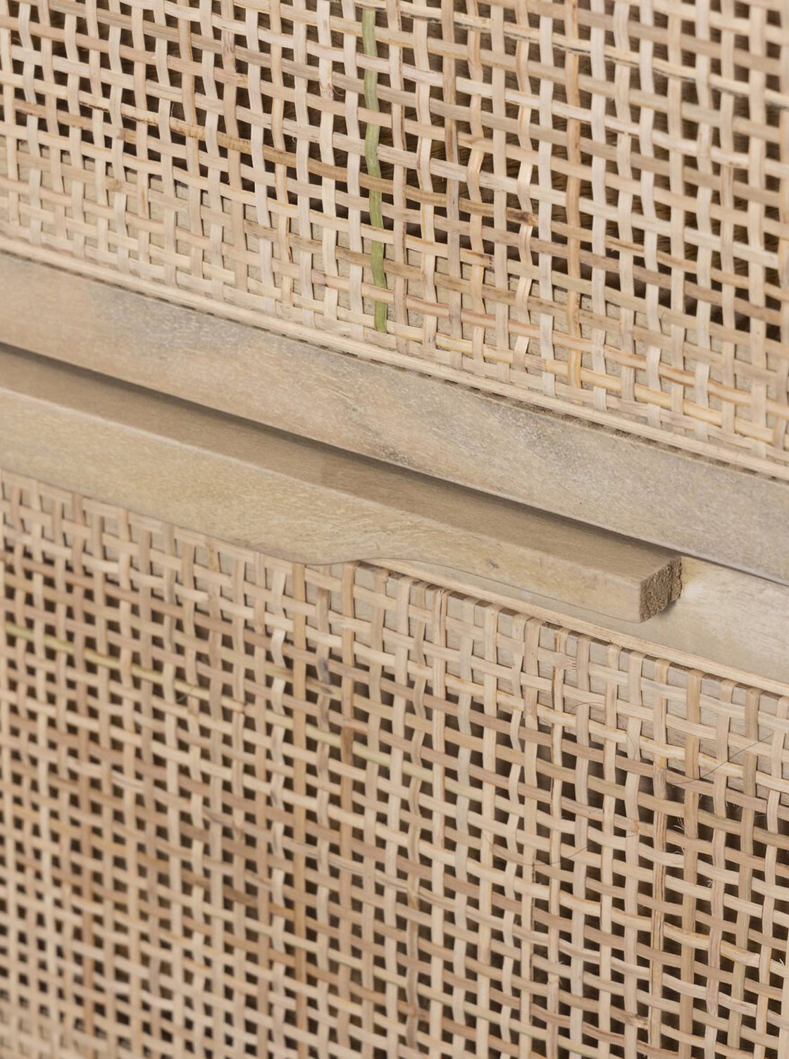 Bria Nine Drawer Dresser - Mango Wood, Cane Detail