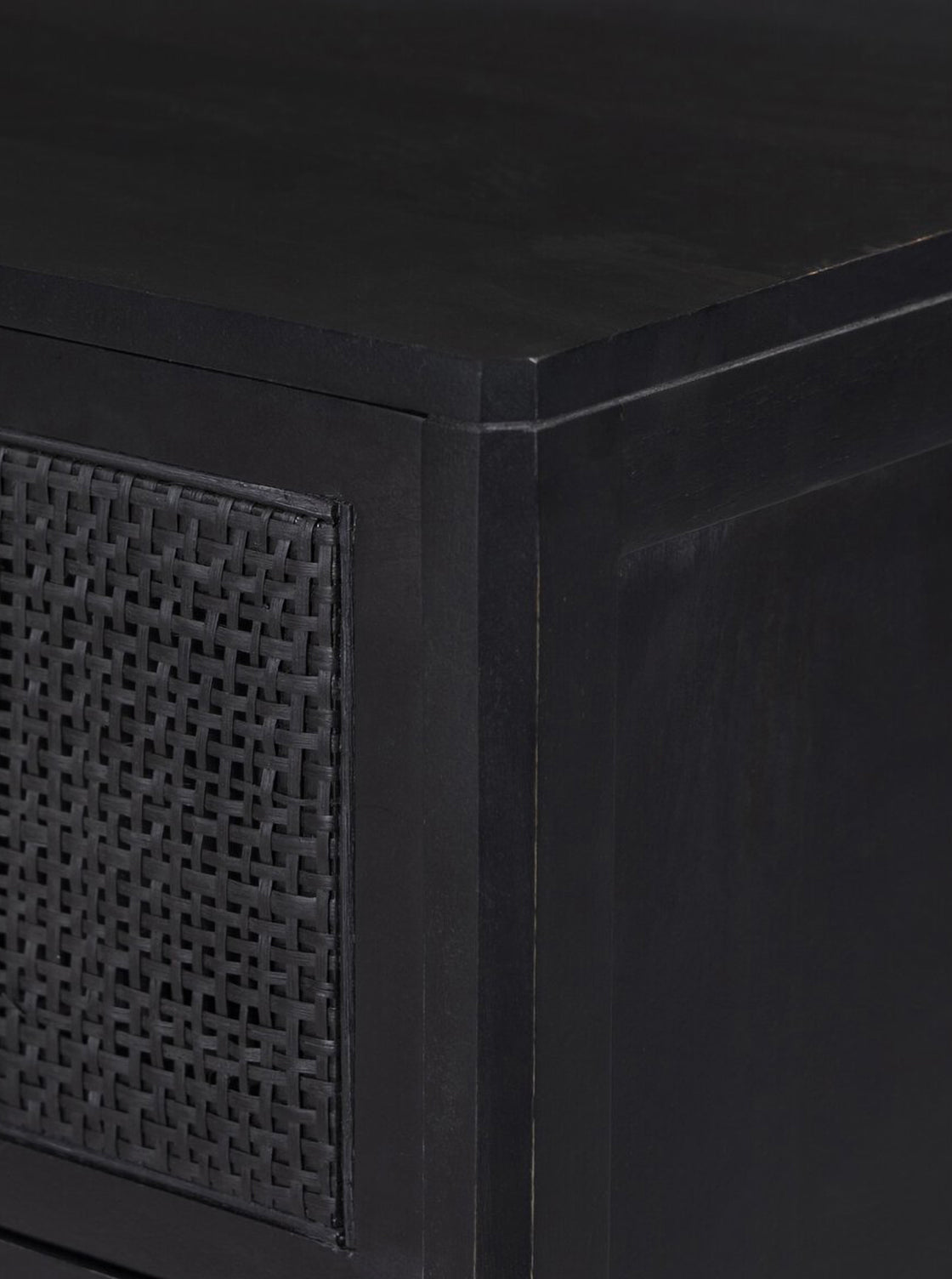 Bria Six Drawer Dresser - Mango Wood, Cane Detail