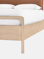 Campbell Bed - Leather, Oak Wood