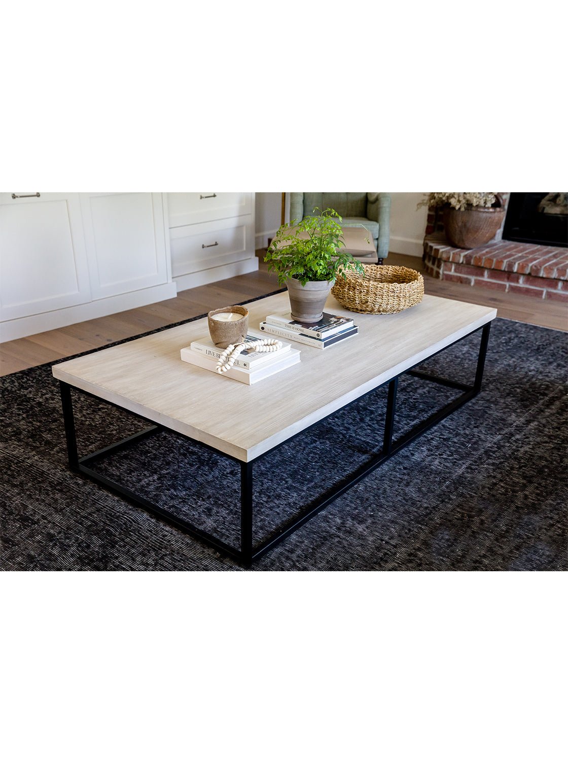 Adie Coffee Table - Wood, Metal Base