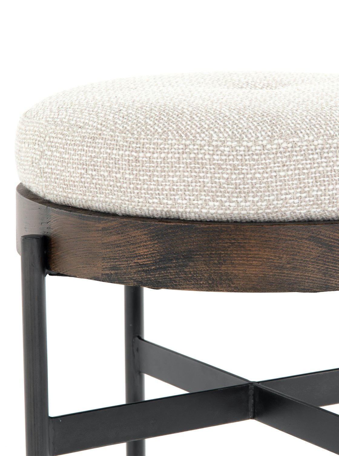 Albert Stool - Upholstered, Metal Base