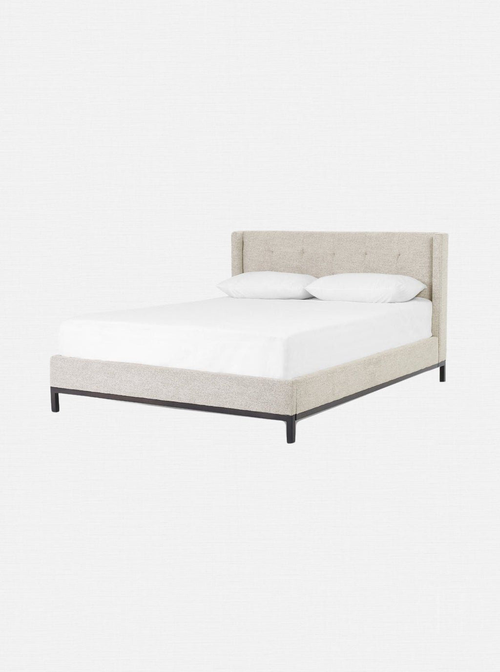 Alfred Bed - Ash Wood, Metal Base