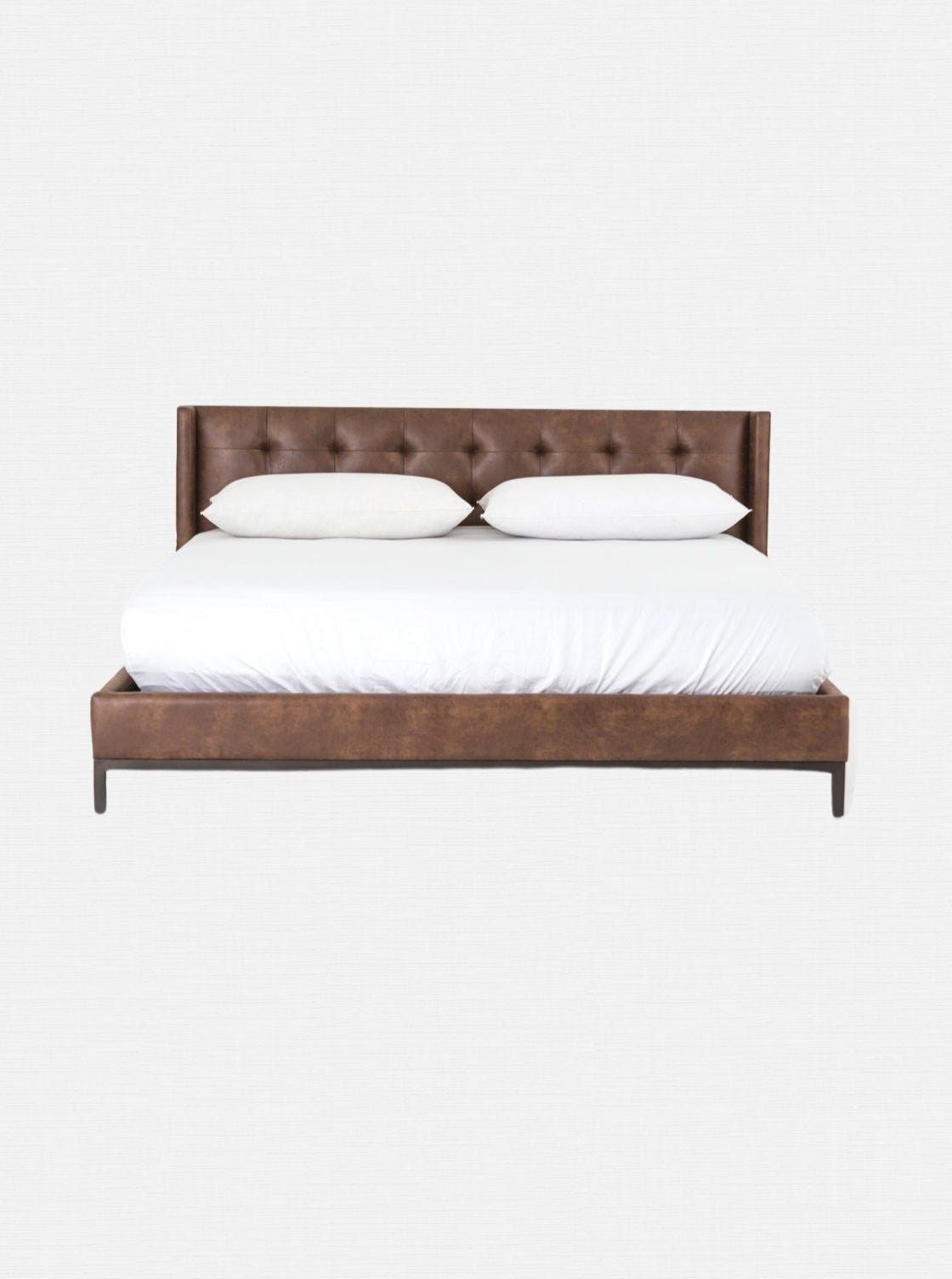 Alfred Bed - Ash Wood, Metal Base