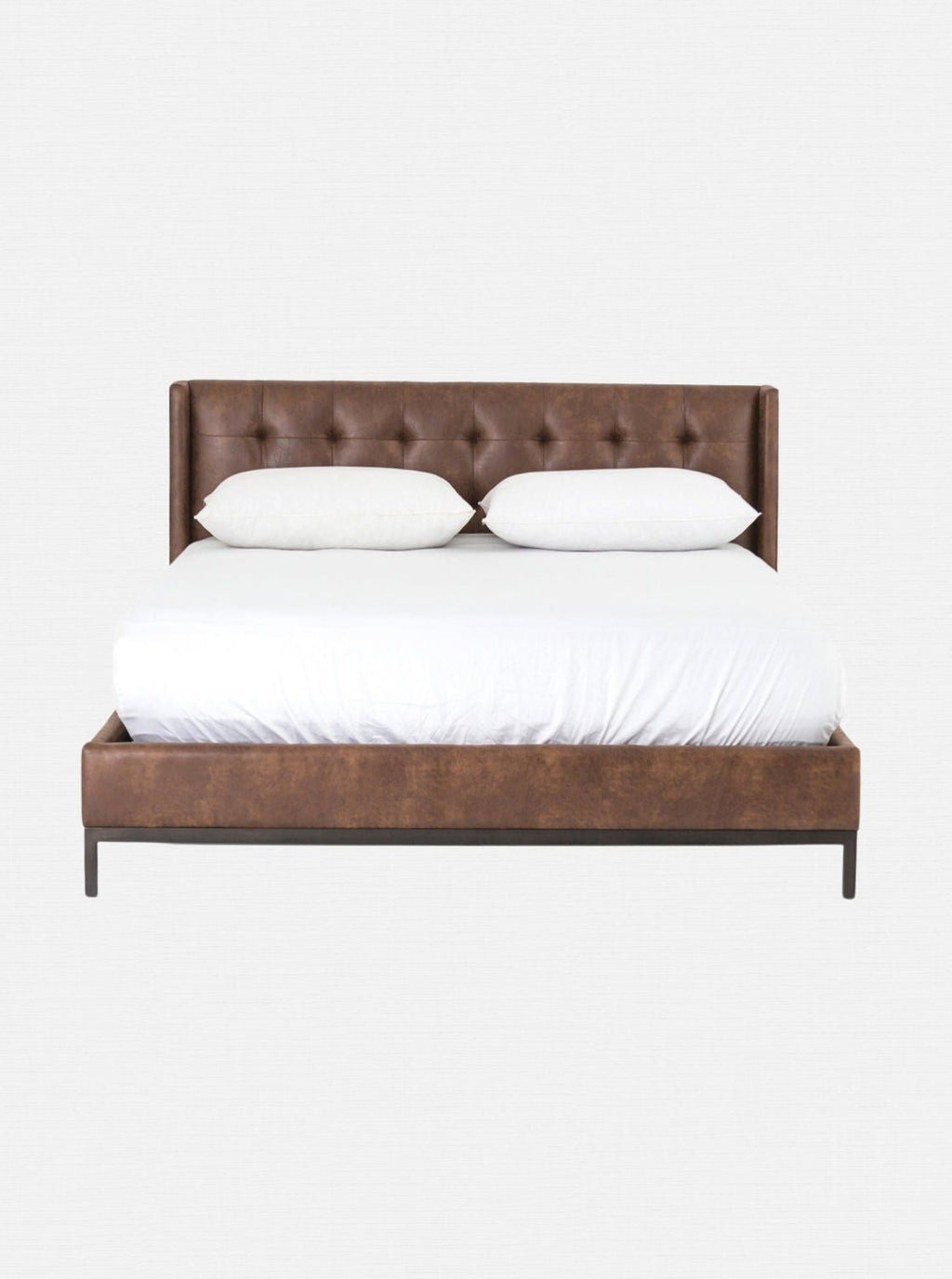 Alfred Bed - Ash Wood, Metal Base