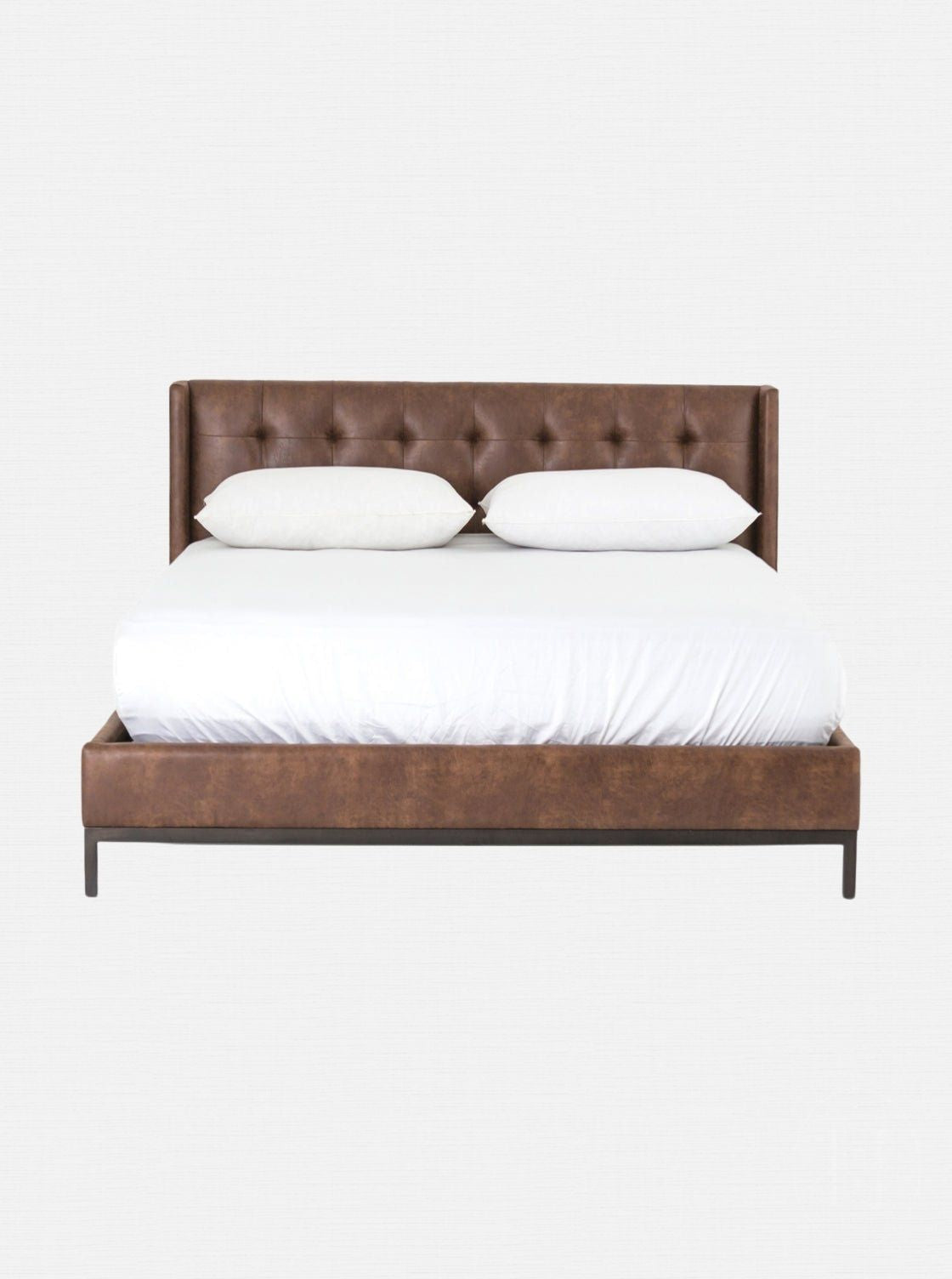 Alfred Bed - Ash Wood, Metal Base