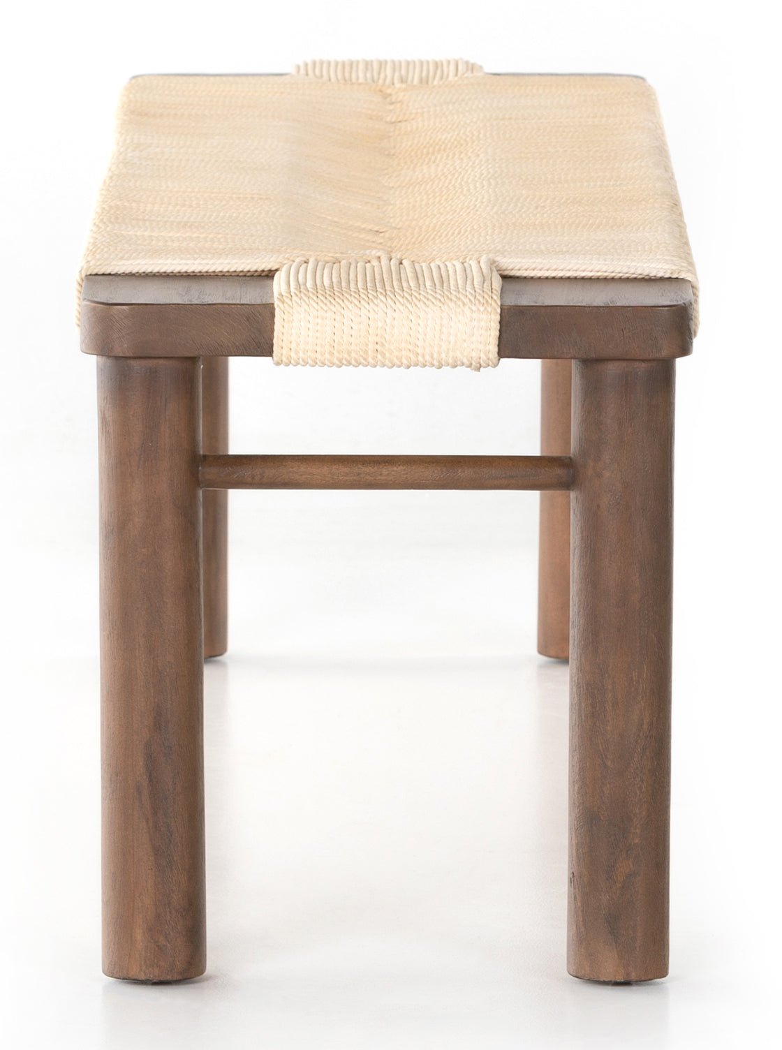 Avery Bench - Upholstered, Mahogany Wood