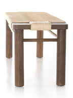 Avery Bench - Upholstered, Mahogany Wood