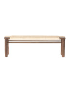 Avery Bench - Upholstered, Mahogany Wood