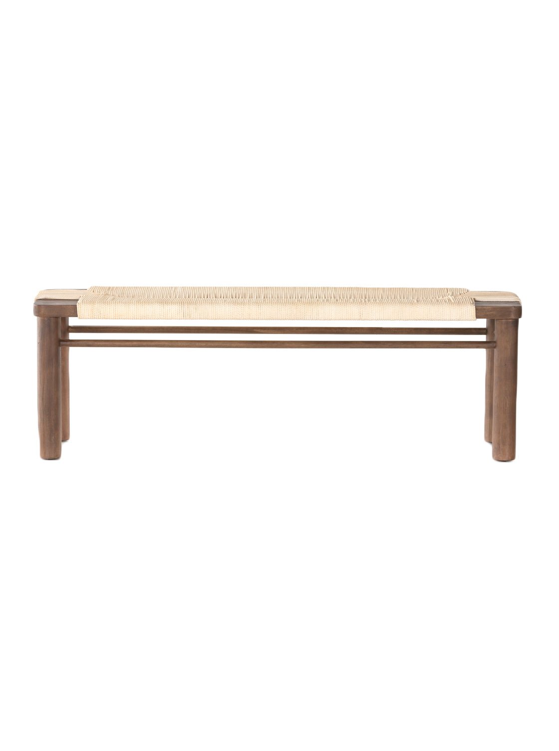 Avery Bench - Upholstered, Mahogany Wood