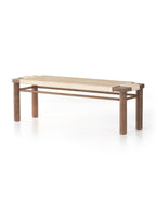 Avery Bench - Upholstered, Mahogany Wood