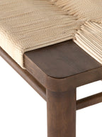 Avery Bench - Upholstered, Mahogany Wood